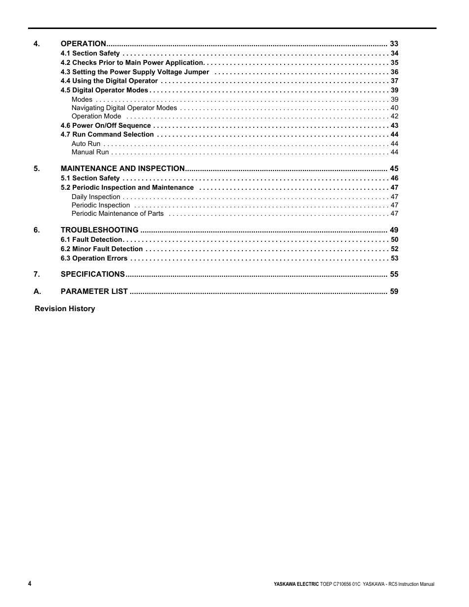 Yaskawa RC5 Converter User Manual | Page 4 / 69