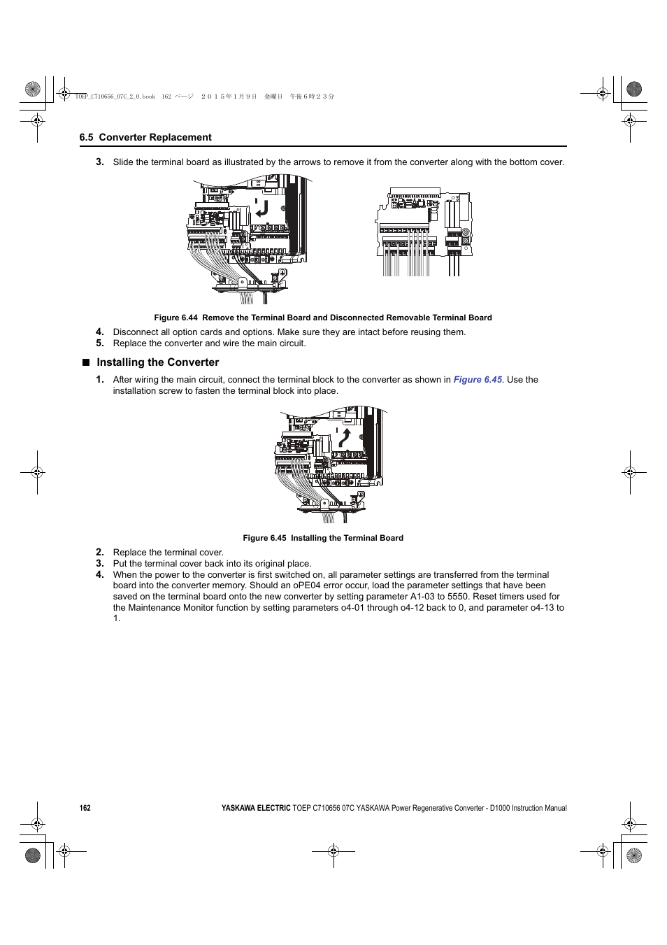 Yaskawa D1000 Series Power Regenerative Converter User Manual | Page 162 / 259