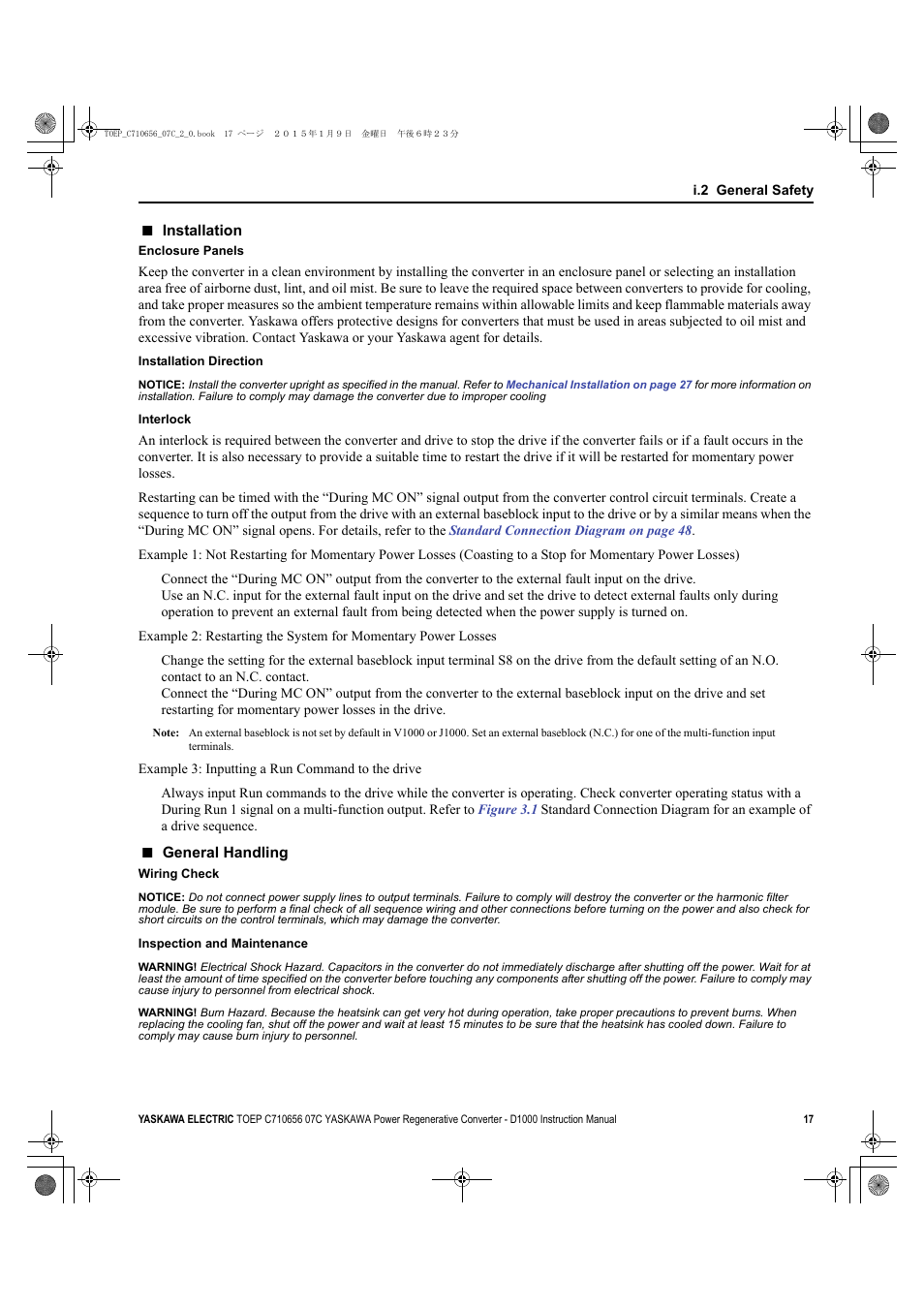 Yaskawa D1000 Series Power Regenerative Converter User Manual | Page 17 / 259