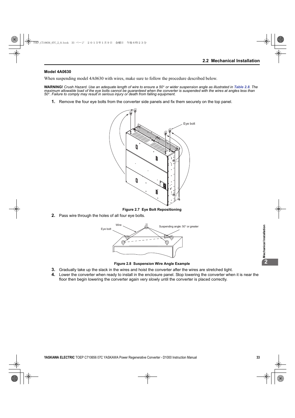 Yaskawa D1000 Series Power Regenerative Converter User Manual | Page 33 / 259