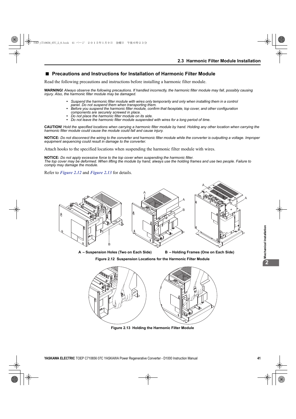 Yaskawa D1000 Series Power Regenerative Converter User Manual | Page 41 / 259