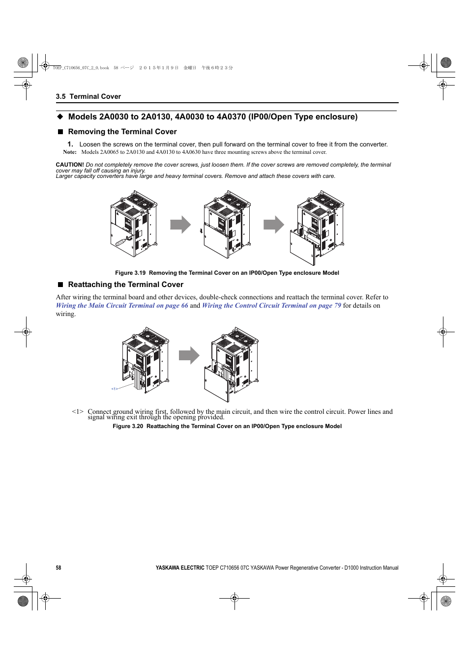 Yaskawa D1000 Series Power Regenerative Converter User Manual | Page 58 / 259