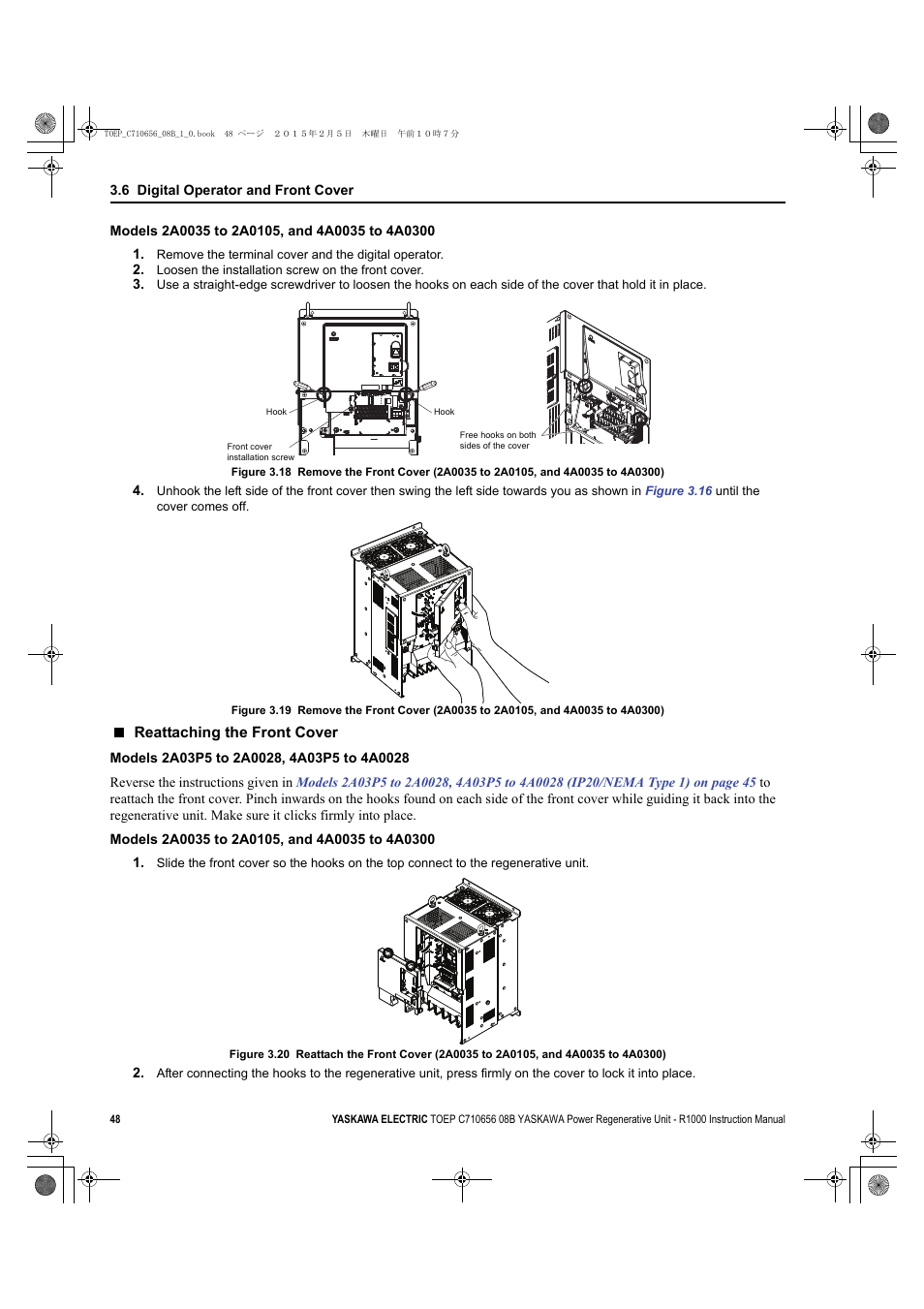 Yaskawa R1000 Series Power Regenerative Unit User Manual | Page 48 / 221
