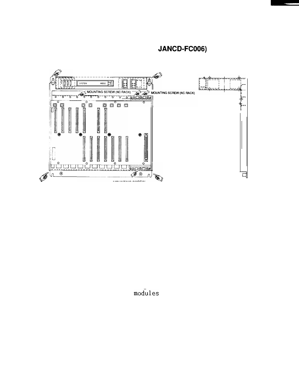 1 nc rack, Cent’d), 20 11-slot | Back board (model, 2) installation | Yaskawa i80M Maintenance Manual User Manual | Page 190 / 224