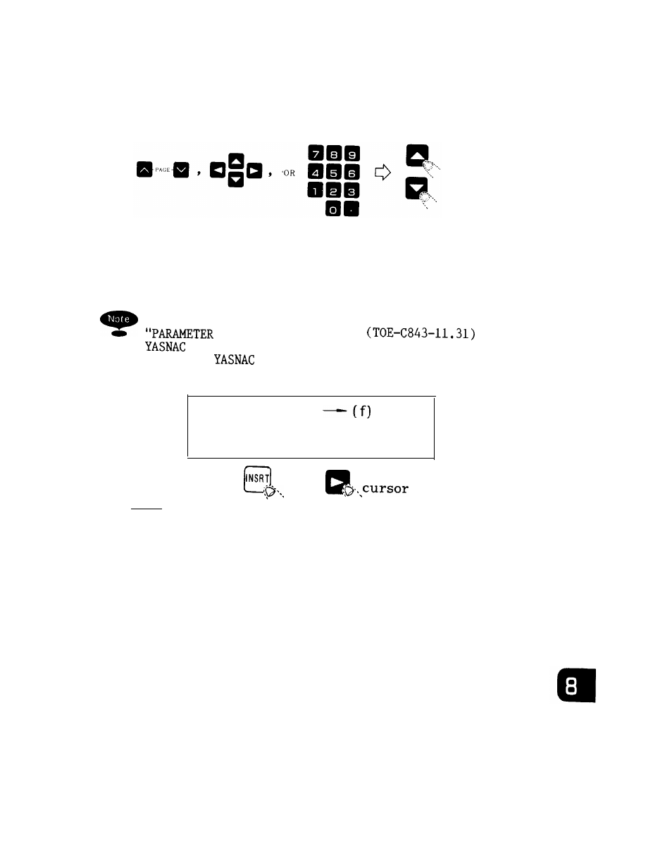 F) depress the, Key. the cursor moves to the desired bit position | Yaskawa i80M Maintenance Manual User Manual | Page 215 / 224