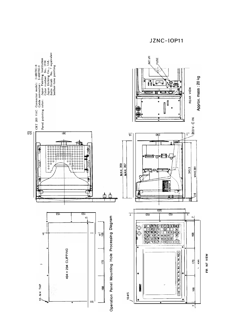 2 components (cent’d), Model e), 14” acgc operation panel | Yaskawa i80M Maintenance Manual User Manual | Page 24 / 224