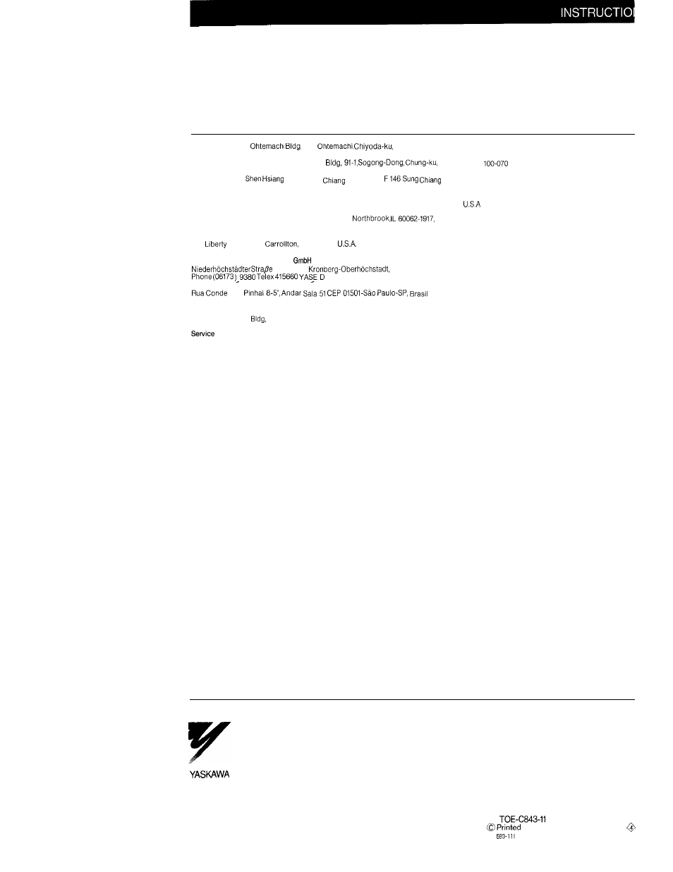 Yasnac i80m, For machining centers, Cnc system | Appendix | Yaskawa i80M Appendix User Manual | Page 339 / 339