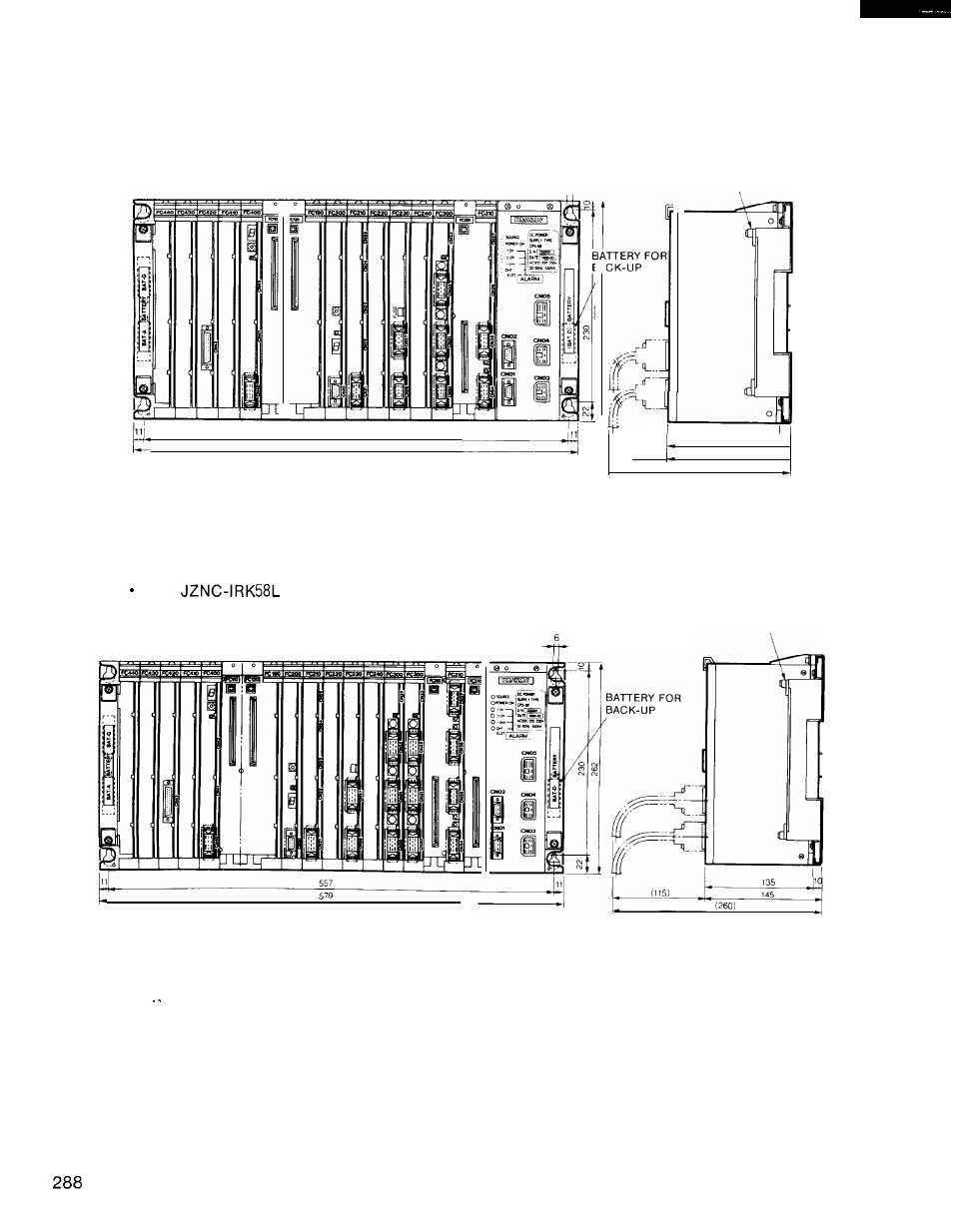 Cpu unit (16-slot), Type jznc-irk76l, 8) cpu unit (1 8-slot) type | Yaskawa i80M Connecting Manual User Manual | Page 288 / 332