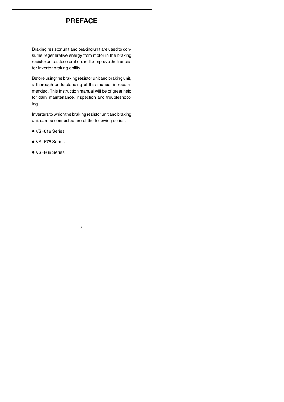 Preface | Yaskawa VARISPEED-600 SERIES INVERTER User Manual | Page 2 / 54