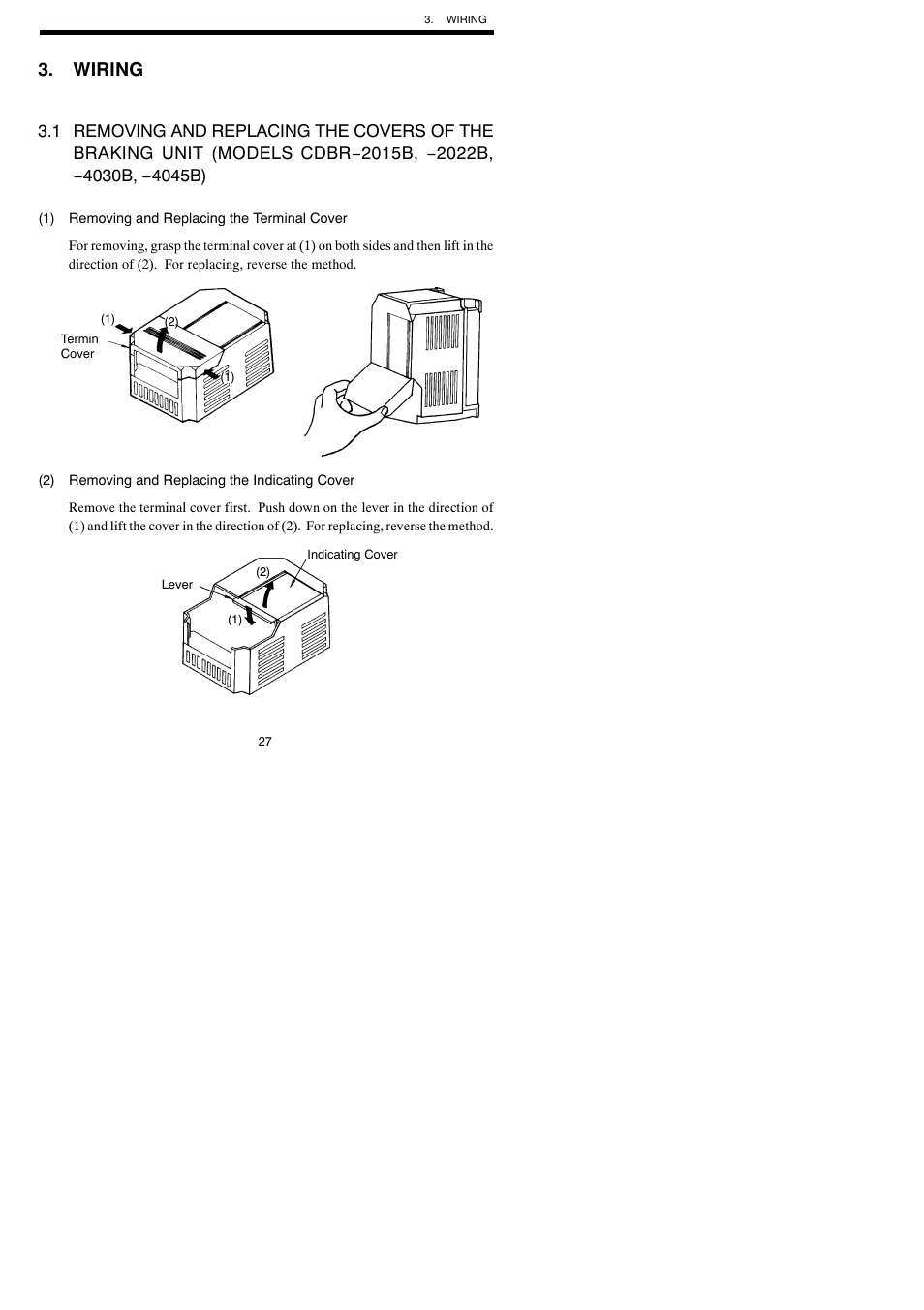Wiring | Yaskawa VARISPEED-600 SERIES INVERTER User Manual | Page 26 / 54