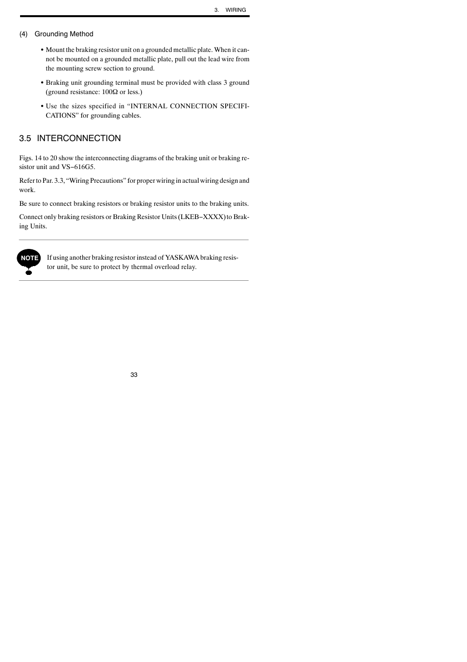 5 interconnection | Yaskawa VARISPEED-600 SERIES INVERTER User Manual | Page 32 / 54