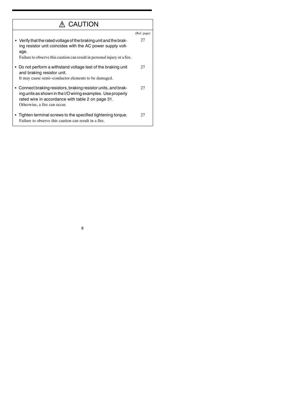 Caution | Yaskawa VARISPEED-600 SERIES INVERTER User Manual | Page 7 / 54
