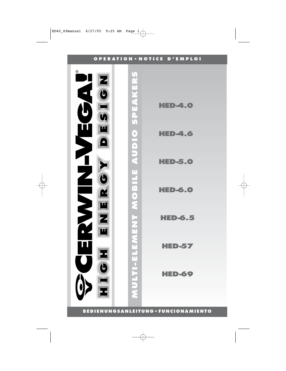 Cerwin-Vega HED-57 User Manual | 14 pages