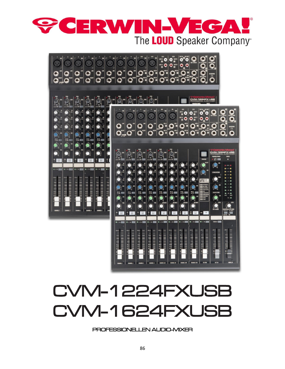 Cerwin-Vega Professional Audio Mixer CVM-1224FXUSB User Manual | Page 86 / 116