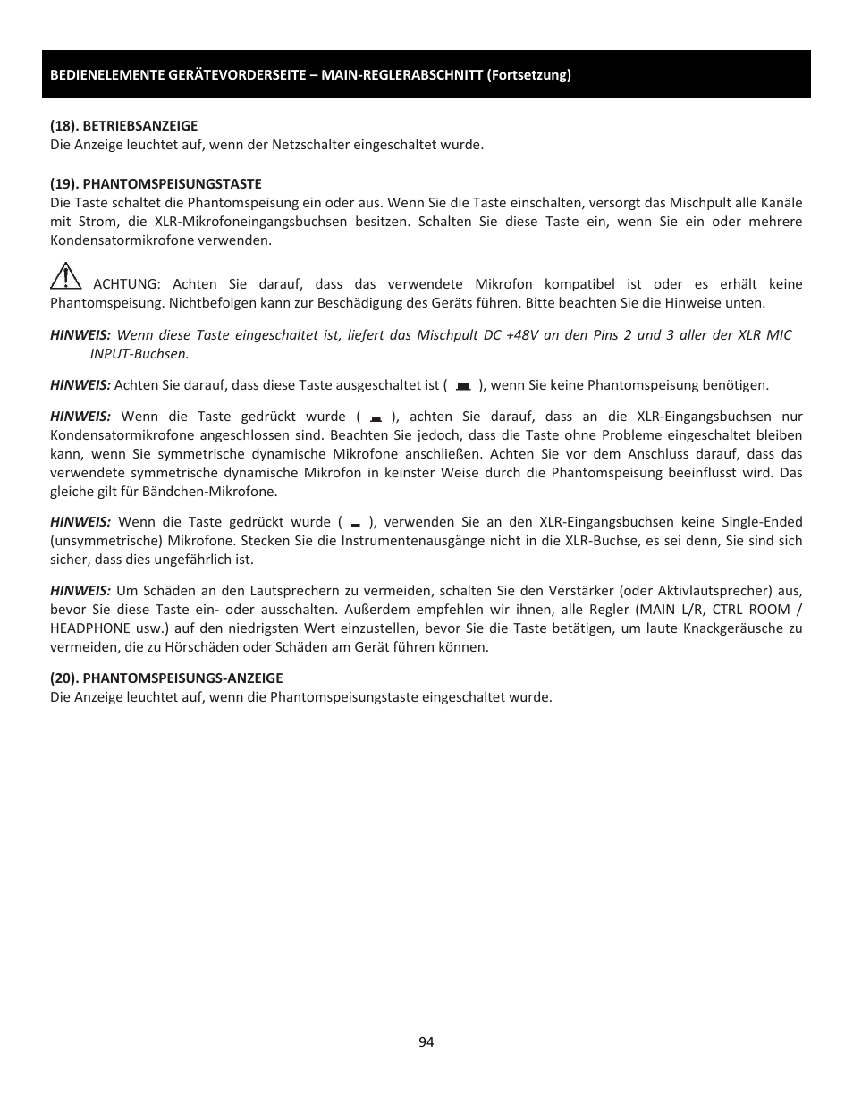 Cerwin-Vega Professional Audio Mixer CVM-1224FXUSB User Manual | Page 94 / 116