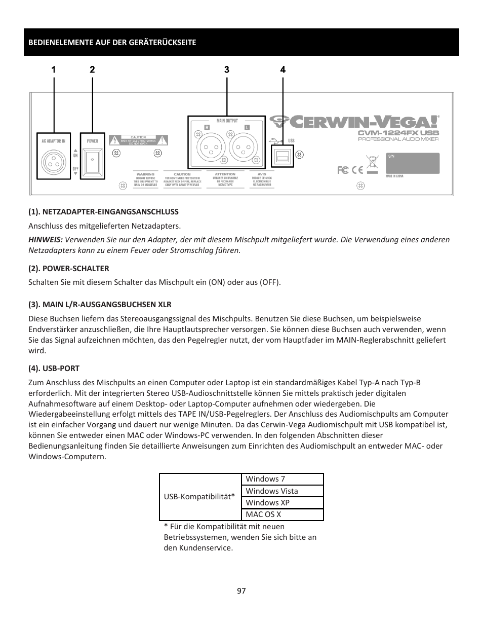 Cerwin-Vega Professional Audio Mixer CVM-1224FXUSB User Manual | Page 97 / 116