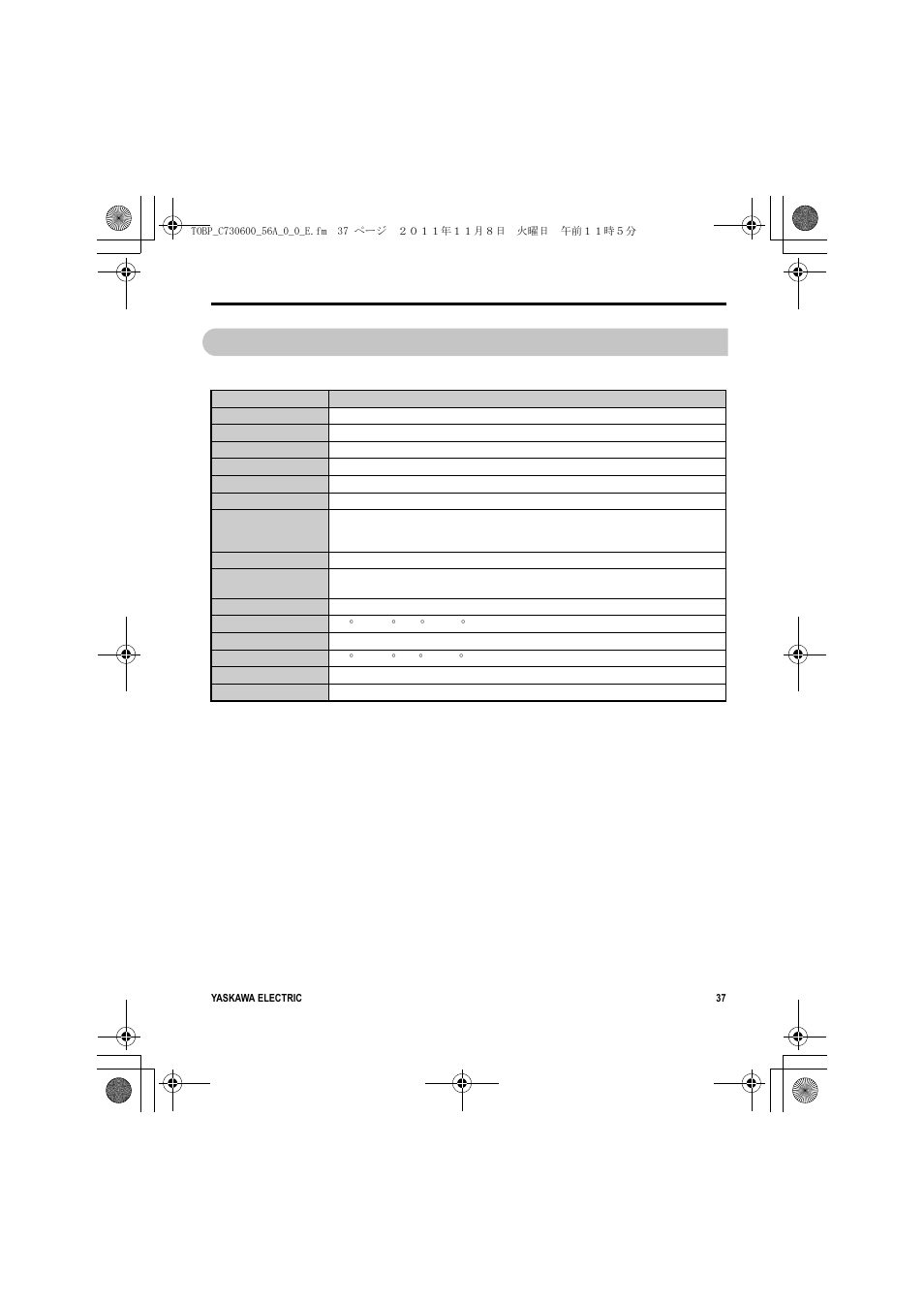 10 specifications | Yaskawa SI-W3 User Manual | Page 37 / 80