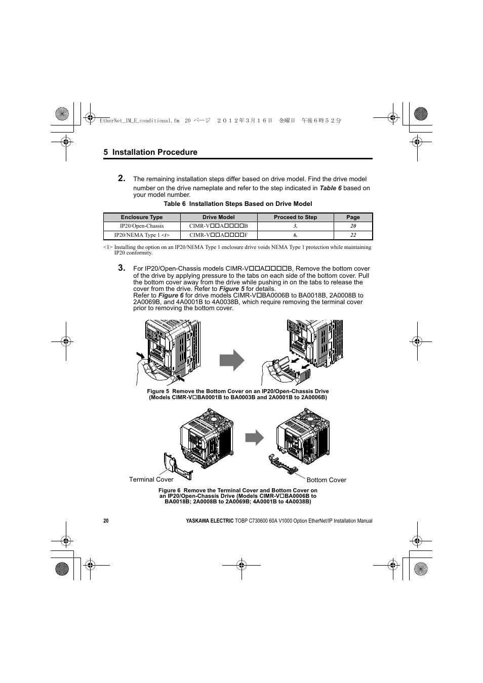 V1000 | Yaskawa SI-EN3/V EtherNet/IP for V1000 Drive User Manual | Page 20 / 104