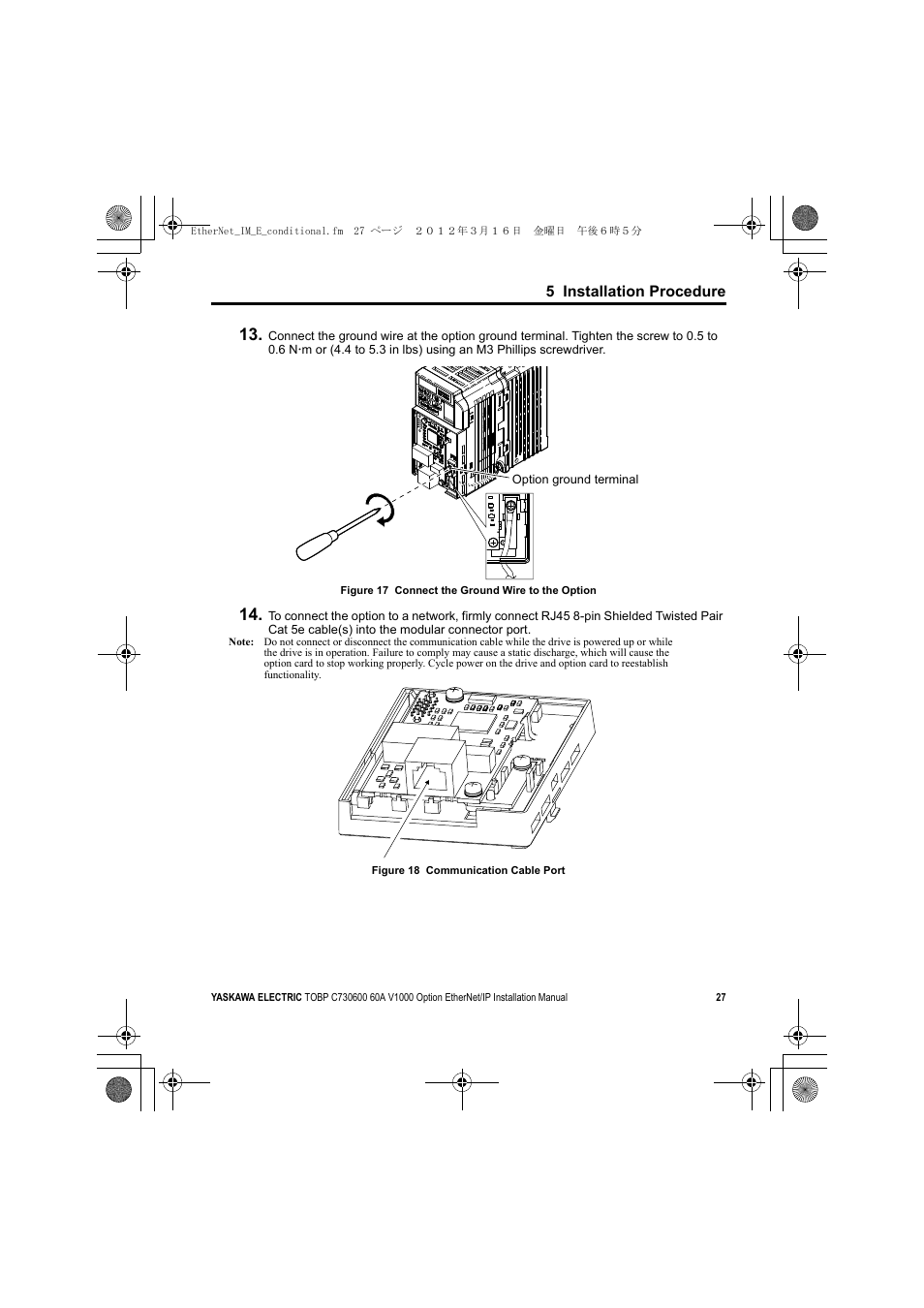 V1000 | Yaskawa SI-EN3/V EtherNet/IP for V1000 Drive User Manual | Page 27 / 104