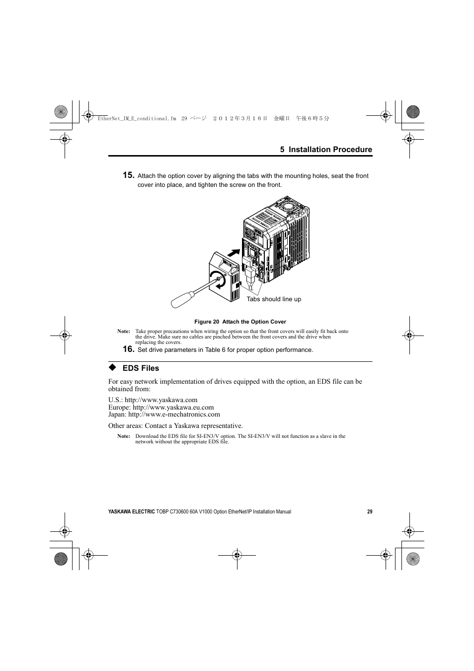 Eds files, V1000 | Yaskawa SI-EN3/V EtherNet/IP for V1000 Drive User Manual | Page 29 / 104
