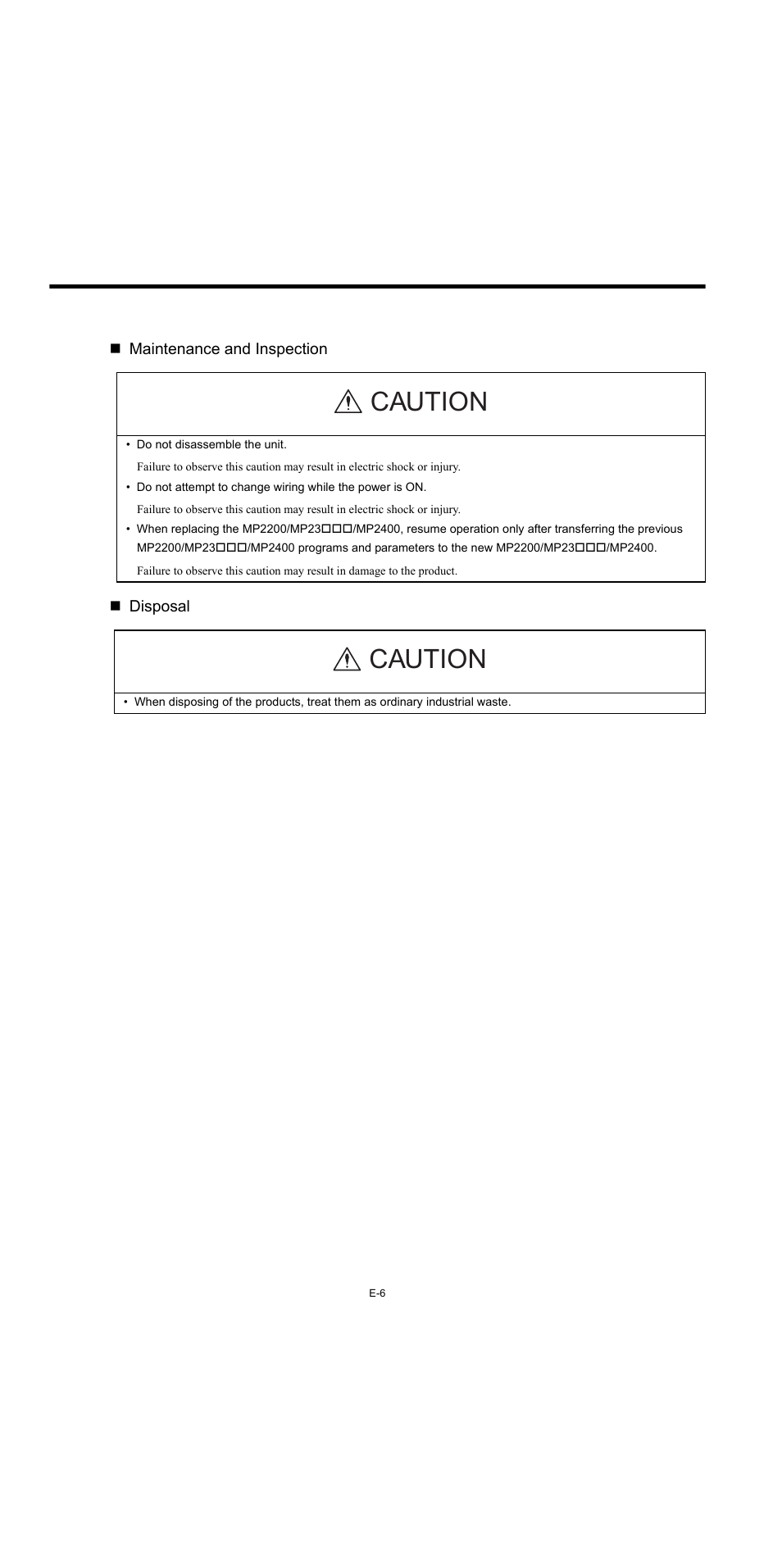 Caution | Yaskawa MP2000 Series Machine Controller Safety Precautions User Manual | Page 8 / 21
