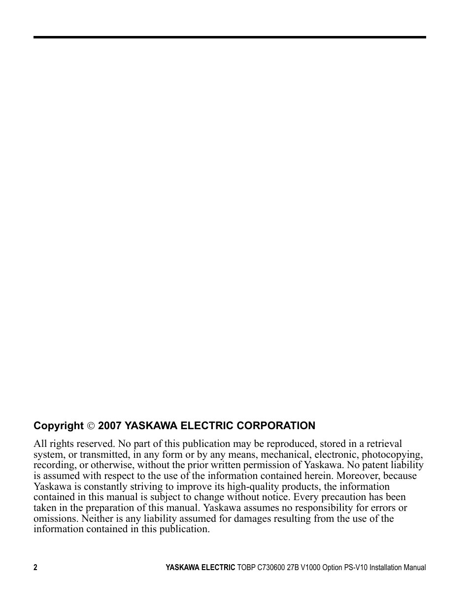 Yaskawa V1000 Option 24 V Power Supply User Manual | Page 2 / 38
