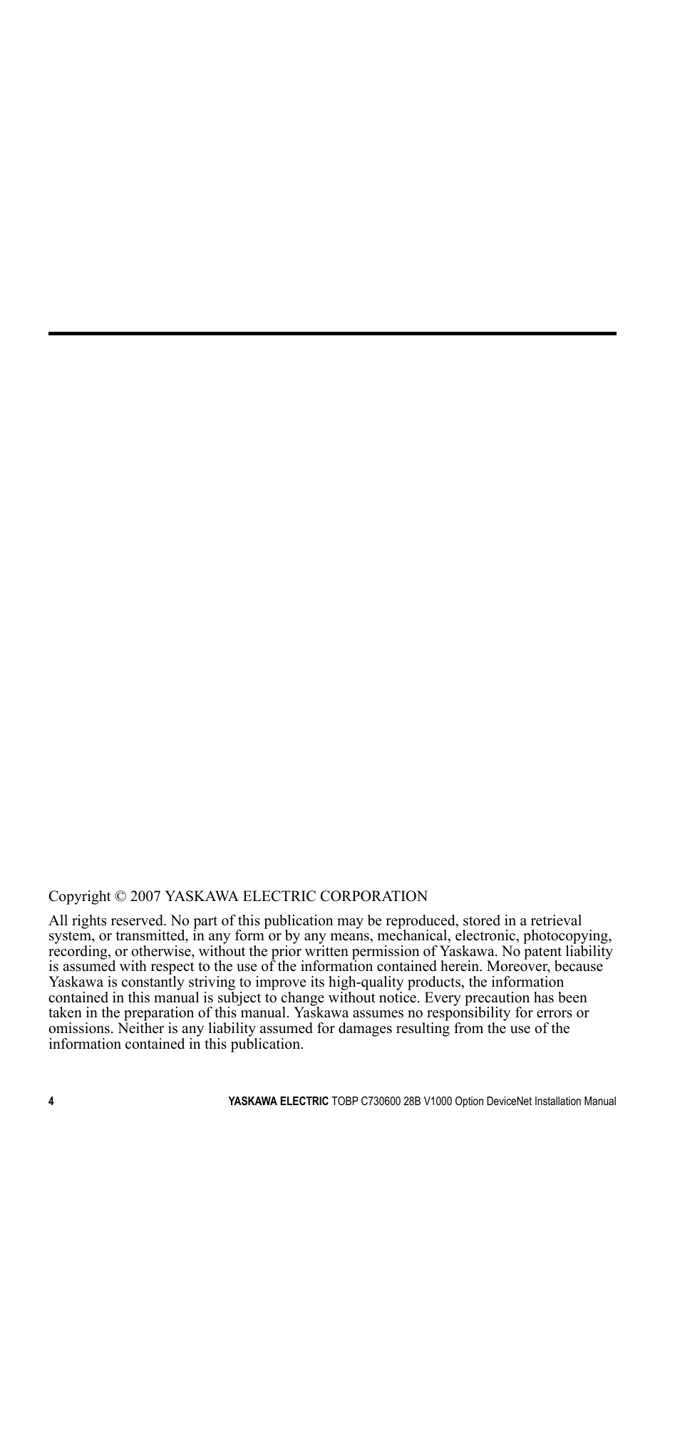 Yaskawa V1000 Option DeviceNet User Manual | Page 4 / 37