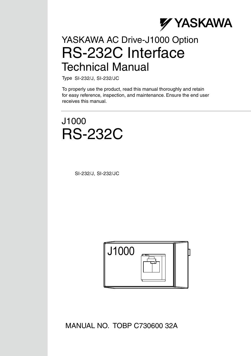 Yaskawa RS-232C Interface User Manual | 25 pages