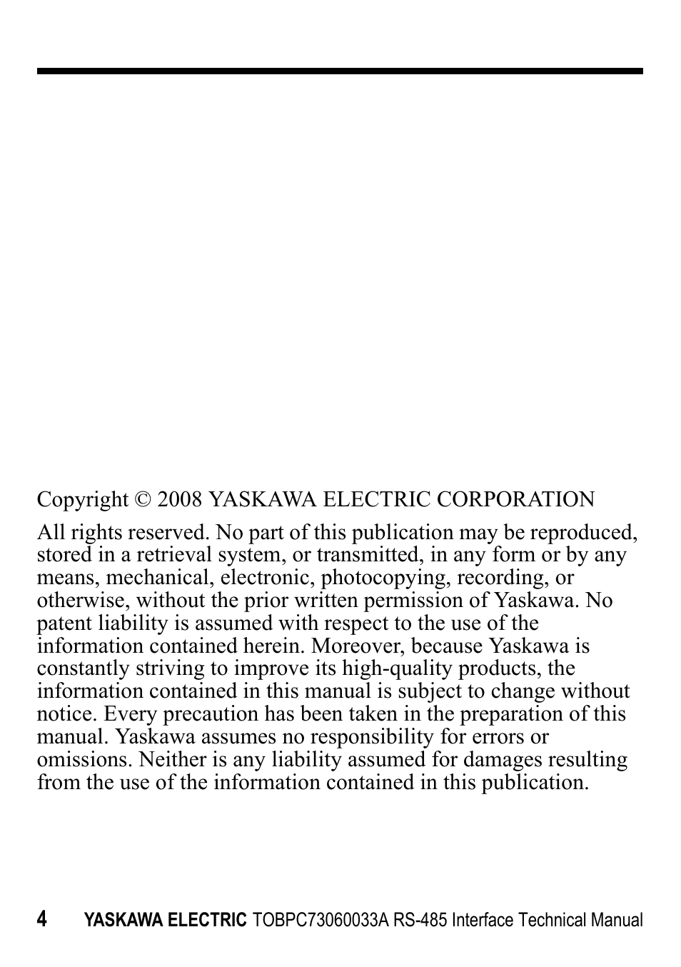 Yaskawa RS-485 MEMOBUS User Manual | Page 4 / 30