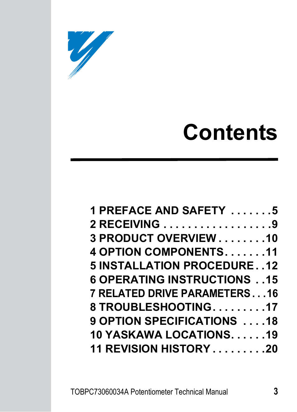 Yaskawa J1000 Option Potentiometer User Manual | Page 2 / 20