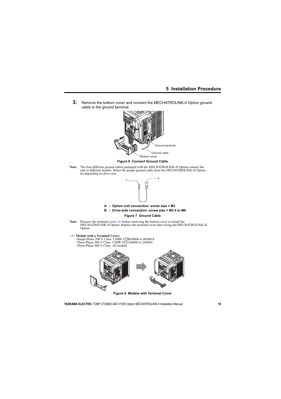 5 installation procedure | Yaskawa V1000 Option Mechatrolink-II SI-T3/V User Manual | Page 19 / 30