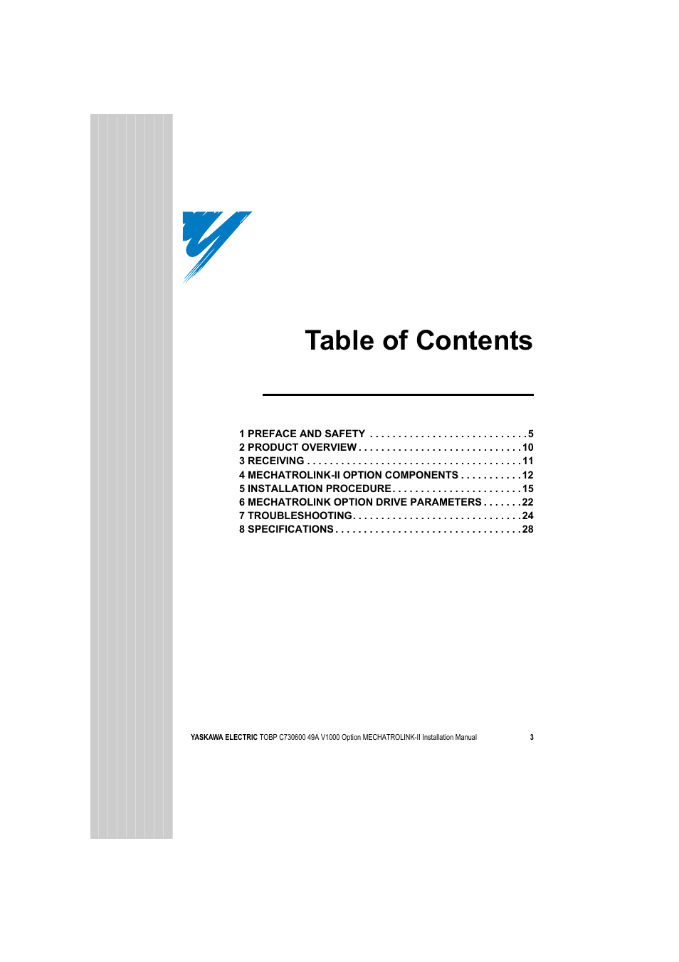 Yaskawa V1000 Option Mechatrolink-II SI-T3/V User Manual | Page 3 / 30