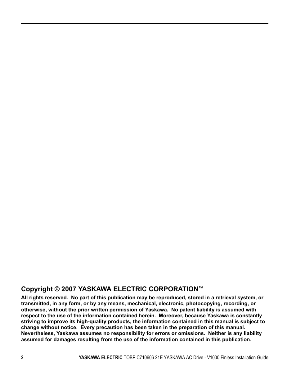Yaskawa V1000 Finless Type User Manual | Page 2 / 26