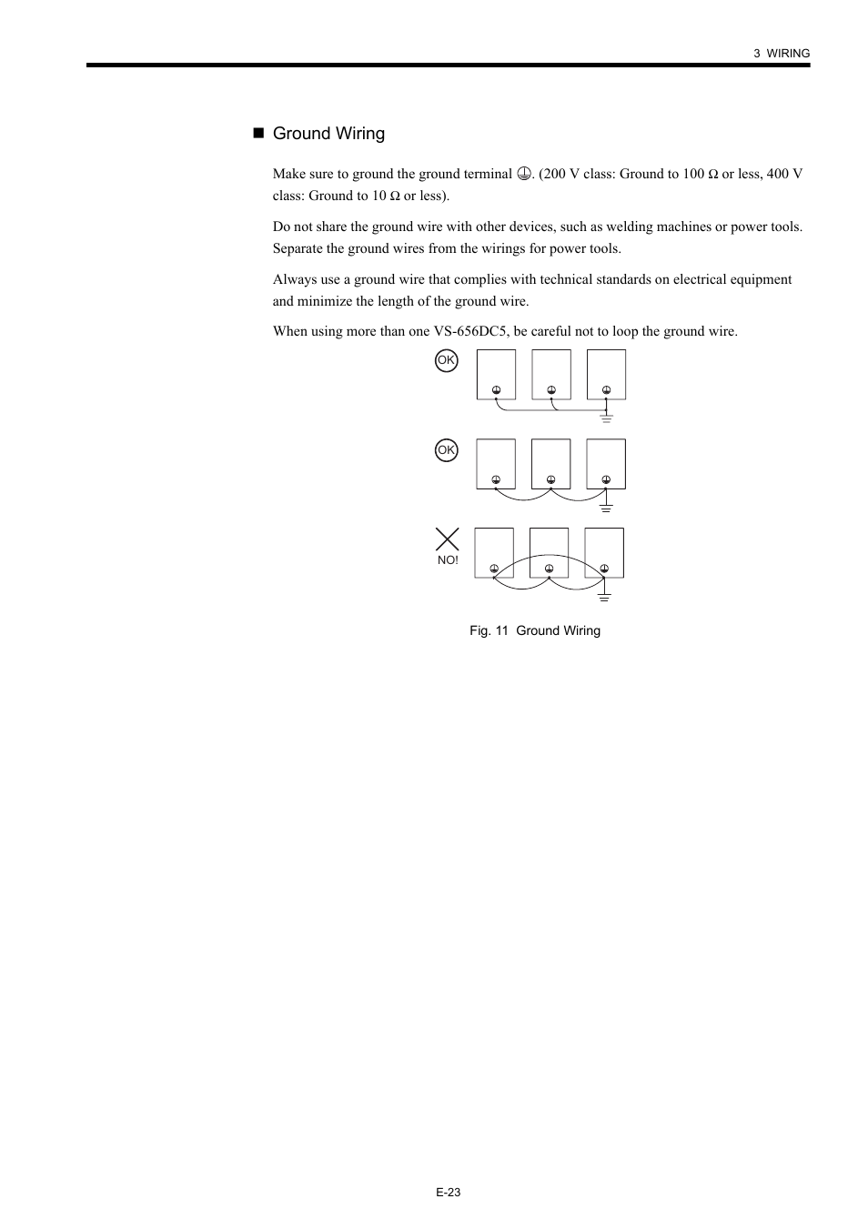 Ground wiring | Yaskawa Varispeed-656 DC5 User Manual | Page 33 / 71
