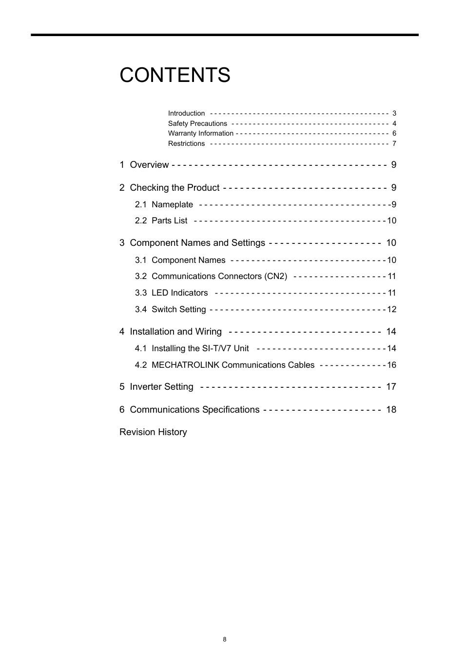 Yaskawa VS-606V7 User Manual | Page 8 / 20