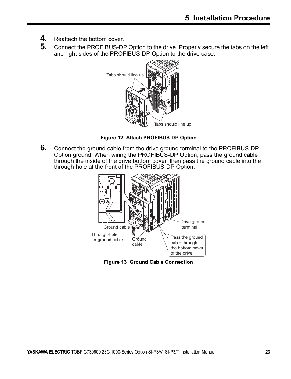 5 installation procedure | Yaskawa PG-X2G5 User Manual | Page 23 / 38