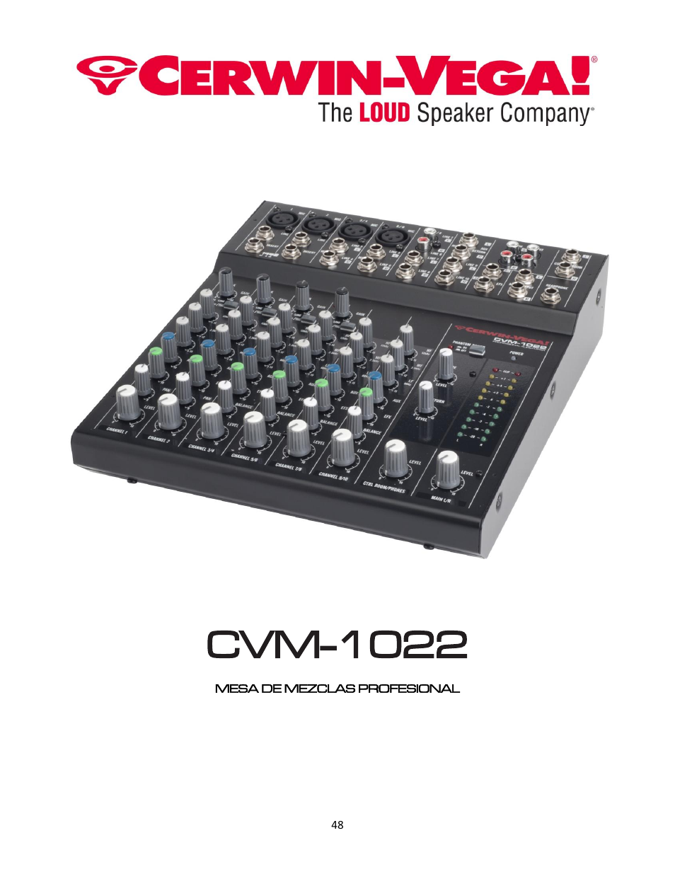 Cvm-1022 | Cerwin-Vega Professional Audio Mixer CVM-1022 User Manual | Page 48 / 96