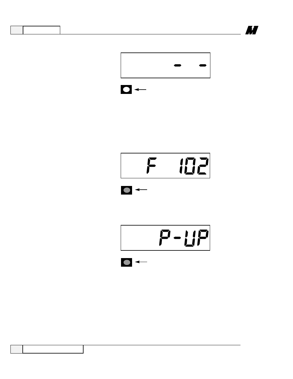 General operation, F 102, P-up | Yaskawa DSD 406 User Manual | Page 30 / 114