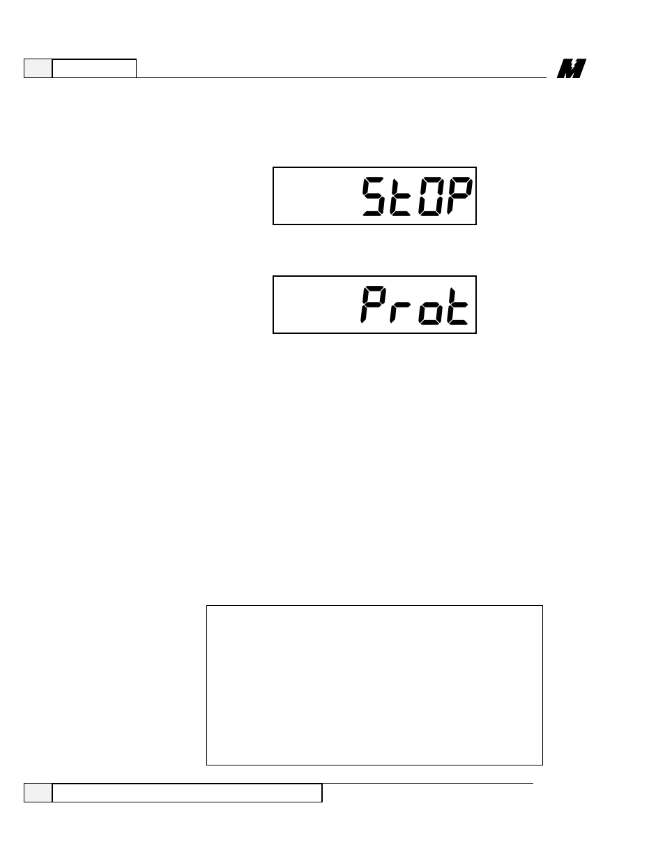 Self-tune (pcu parameter measurment), Prot, St0p | Yaskawa DSD 406 User Manual | Page 58 / 114