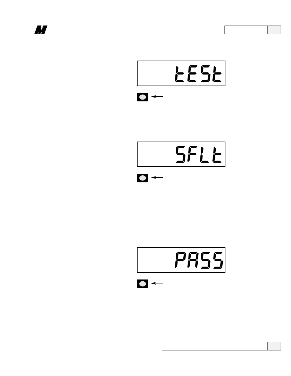 Test, Sflt, Pass | Yaskawa DSD 406 User Manual | Page 63 / 114