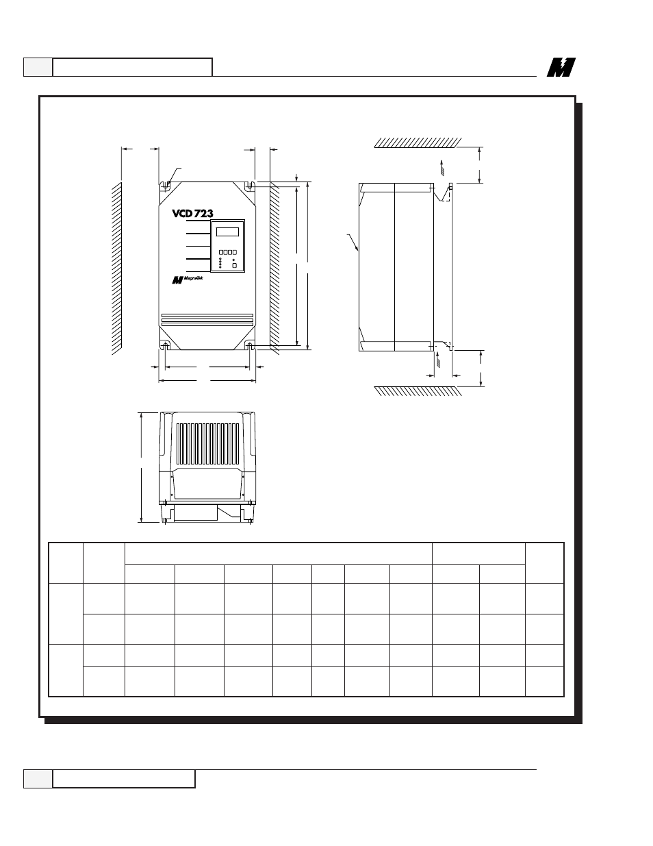 Vcd 723 standard protected chassis, Installation and startup, Physical installation | Yaskawa VCD 723 User Manual | Page 22 / 120