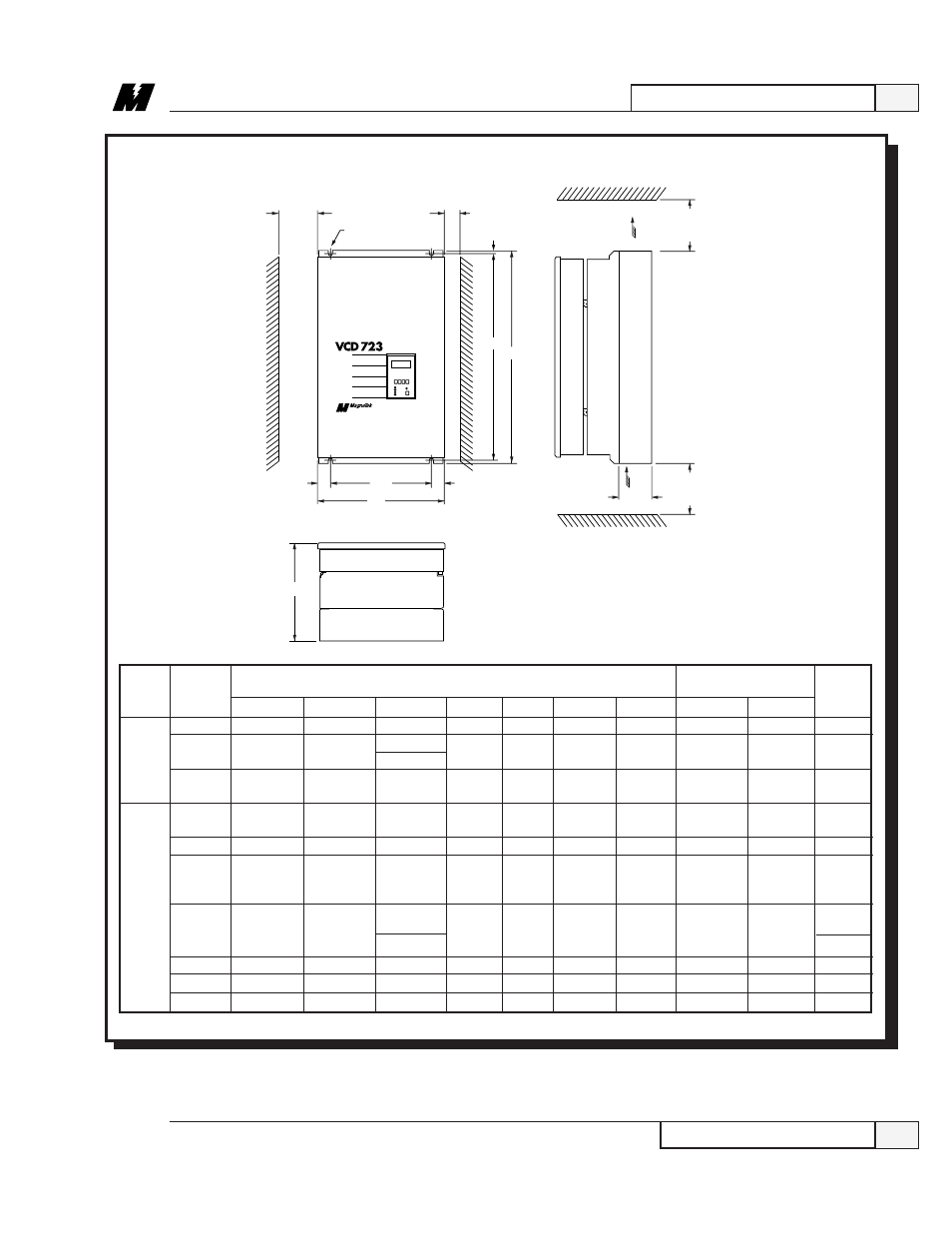 Vcd 723 standard protected chassis, Installation and start-up, Physical installation | Yaskawa VCD 723 User Manual | Page 23 / 120