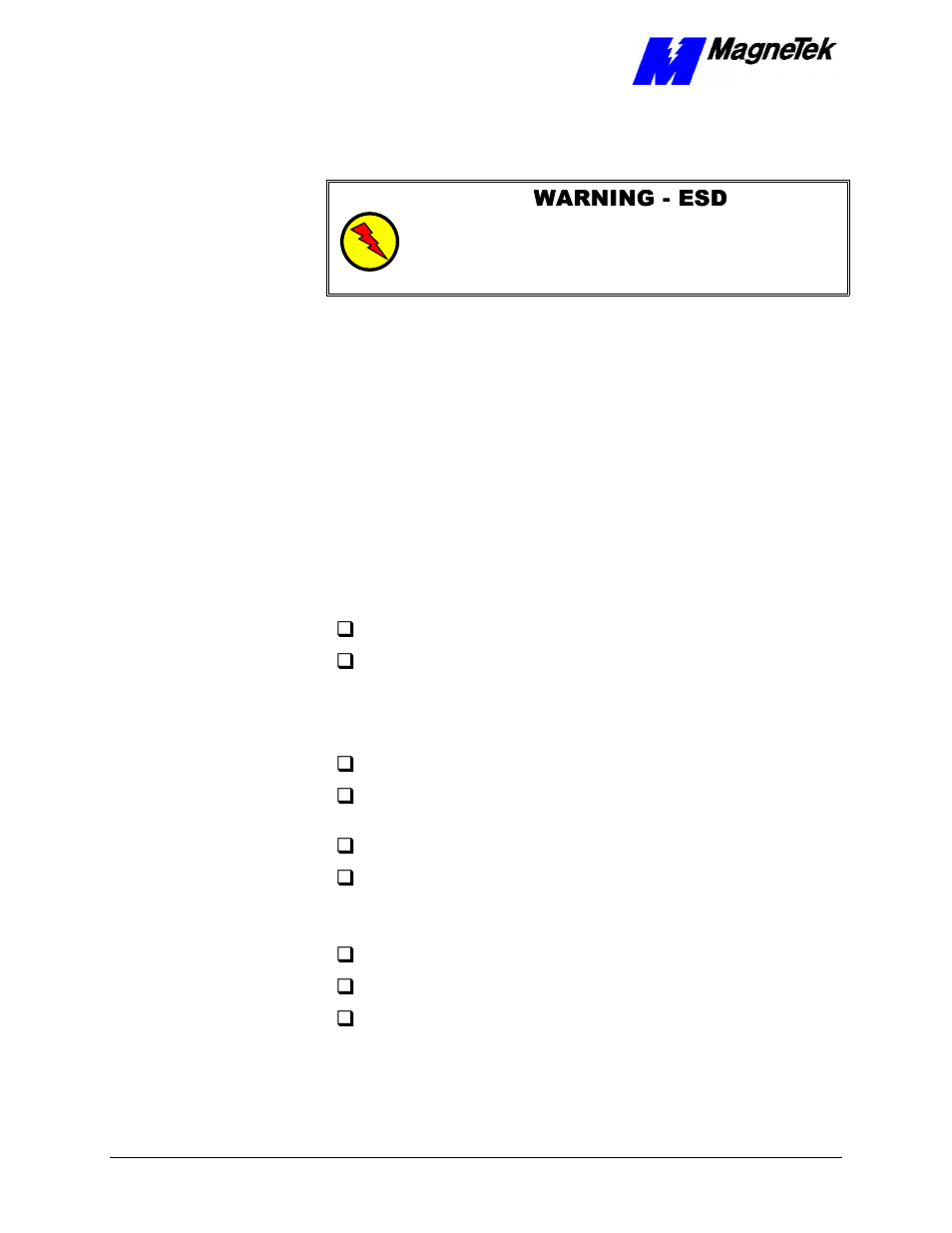Installing your smart trac ac1, Warning warning -- esd esd | Yaskawa SmartTrac AC1 User Manual | Page 22 / 110