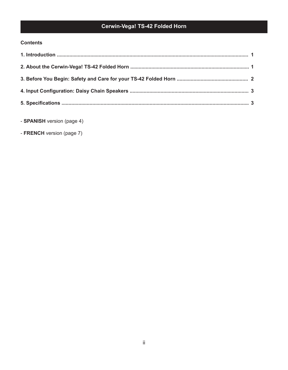 Cerwin-Vega TS-42 User Manual | Page 2 / 12