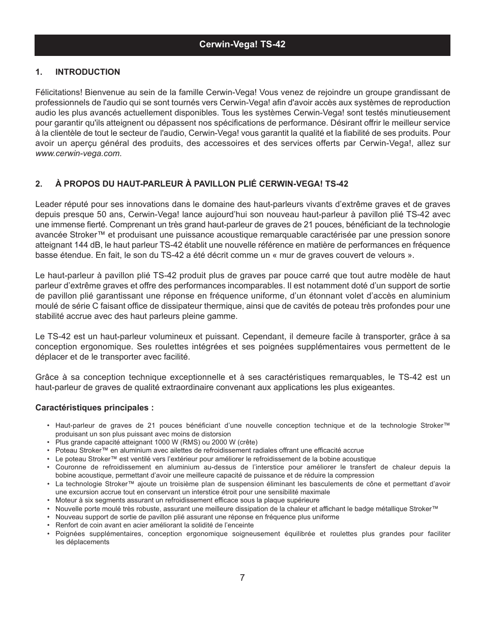 Cerwin-Vega TS-42 User Manual | Page 9 / 12