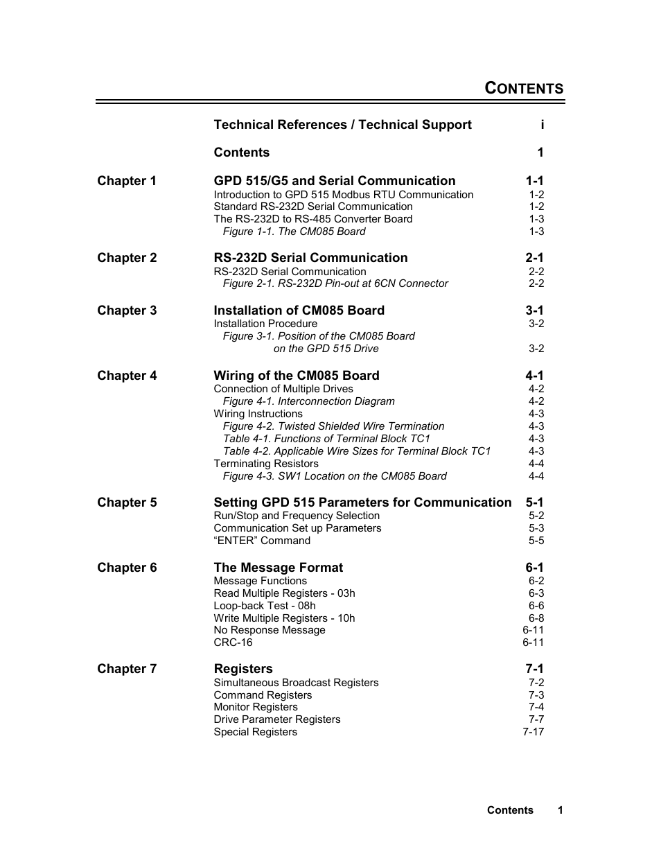 Yaskawa GPD 515-G5 Modbus RTU User Manual | Page 3 / 77