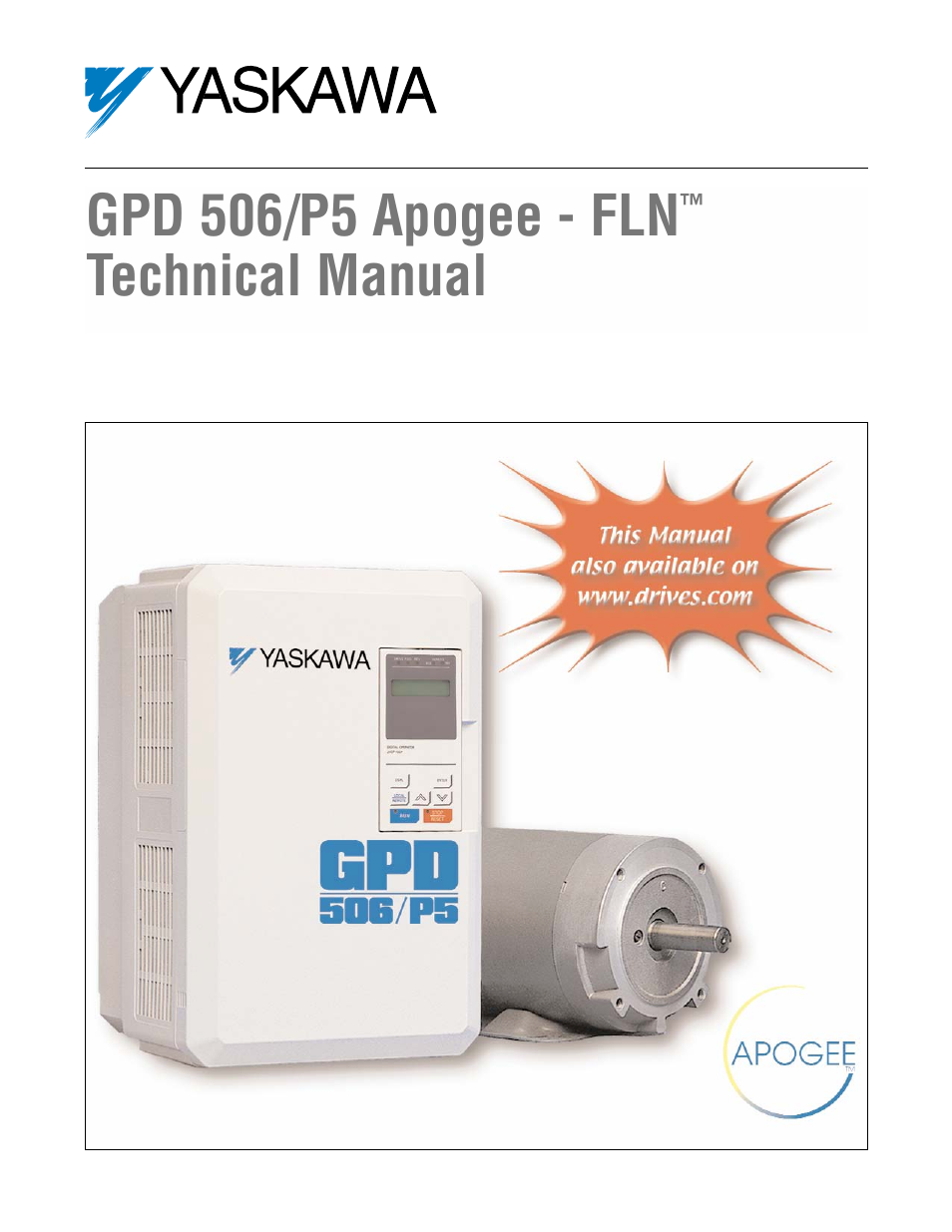 Yaskawa GPD506/P5 with Apogee FLN Option User Manual | 26 pages