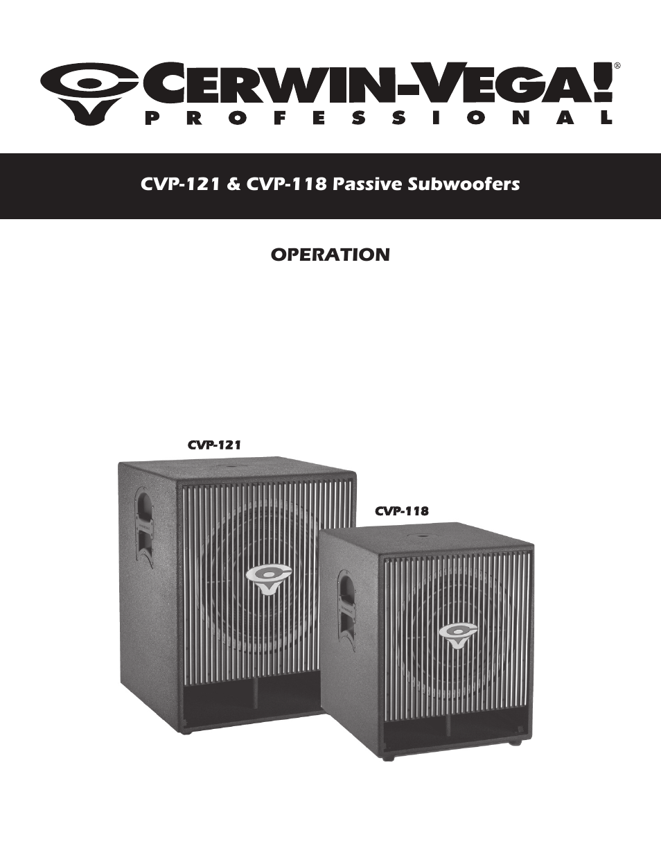 Cerwin-Vega CVP-118 User Manual | 12 pages