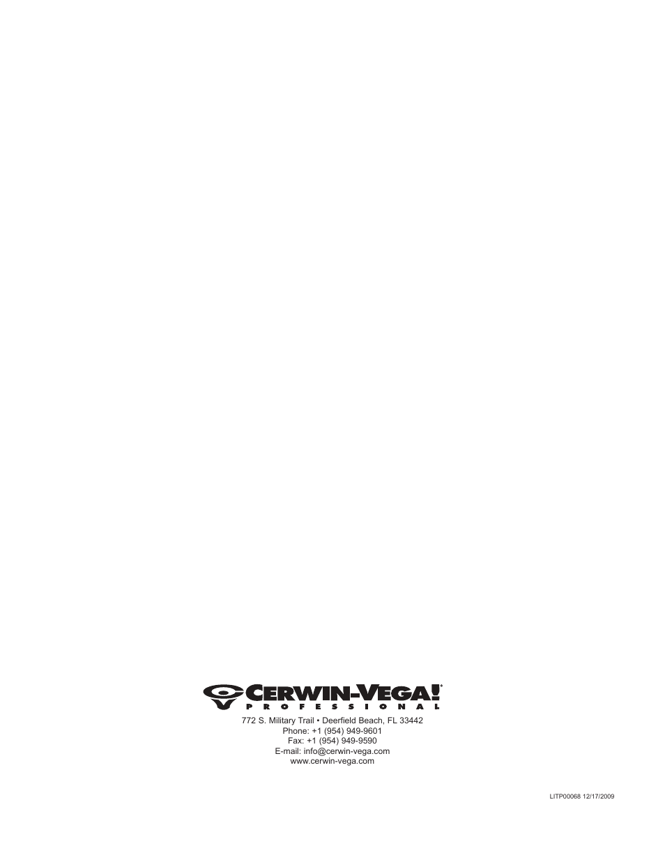 Cerwin-Vega CVP-118 User Manual | Page 12 / 12