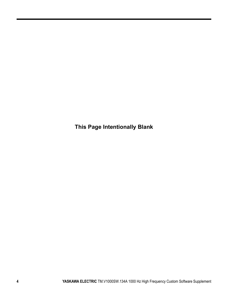 This page intentionally blank | Yaskawa 1000 Hz High Frequency Custom User Manual | Page 4 / 19